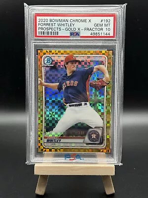 Forrest Whitley 2020 Bowman Chrome X GOLD 3/3 PSA 10 Houston Astros!!! - Image 1 of 2