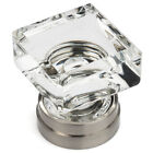 Cosmas Satin Nickel & Clear Glass Square Cabinet Knob #6578SN-C  