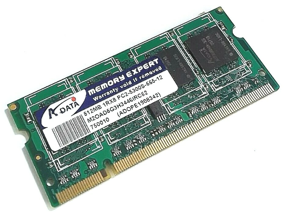 ADATA PC5300 (667Hz) - DDR2 Memory RAM - 512MB - 200 PIN - M2OAD5G3H3446IRC52 - Image 1 of 4