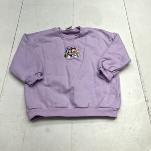 U Purple Long Sleeve Disney Character Embroidered Crewneck Sweater Girls Size L - Picture 1 of 6