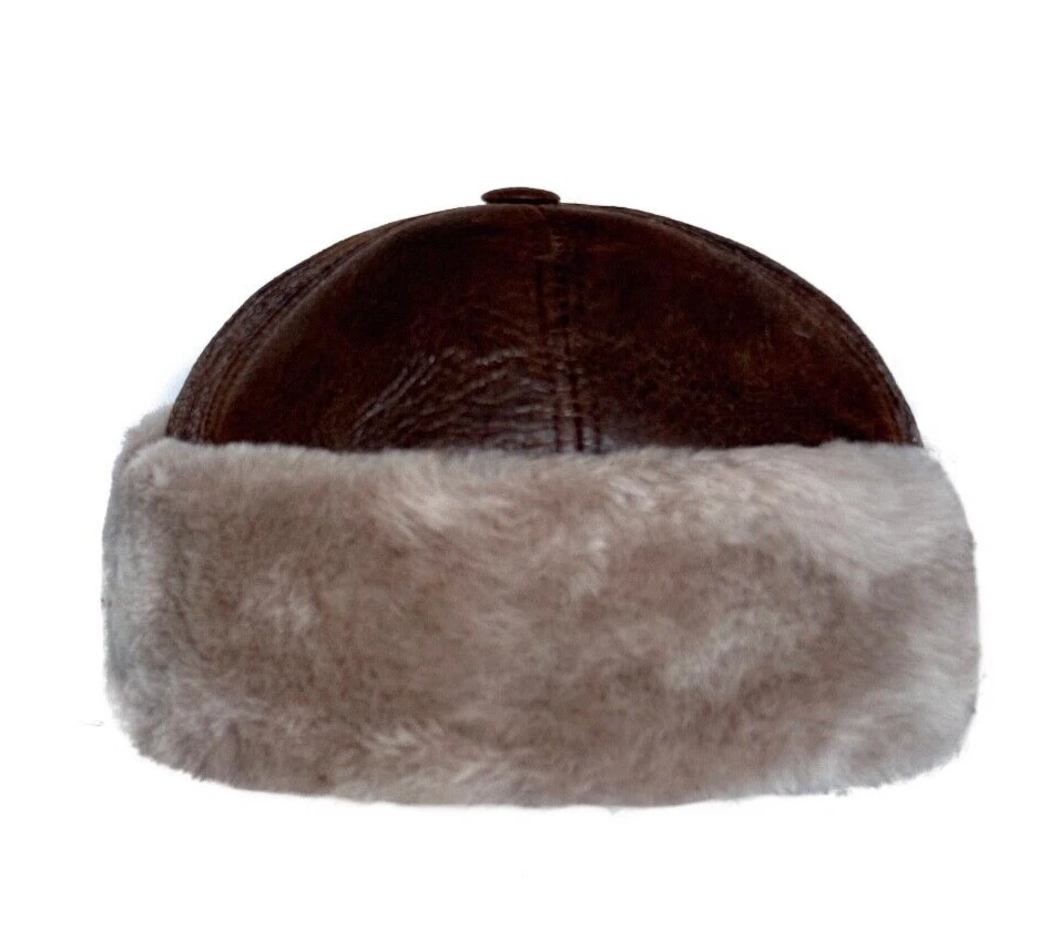 РЕАЛЬНЫЙ овчины стриженный мех BEANIE круглый зимняя шляпа из натуральной кожи теплый крышка - Изображение 1 из 4