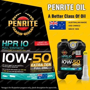 Penrite HPR 10 10W-50 Engine Oil 20L for Toyota LiteAce Spacia Starlet Stout - Picture 1 of 2