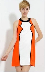 NWT Orange Neon Strappy Back Dress Sz M Juniors - Picture 1 of 3