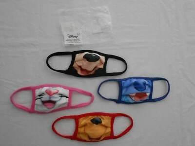 Disney Youth Small Disney Cloth Face Masks 4 Pack Set Brand New - Image 1 of 4