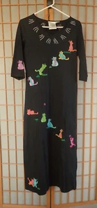 Michael Simon Lite Vintage Embroidered Cat Dress Size S - Picture 1 of 5
