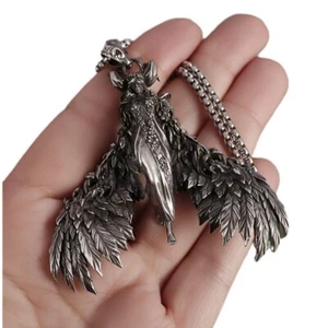 Men's Stainless Steel Devil Angel Necklace Pendant Jewelry Fashion w/ 22" Chain - Picture 1 of 5