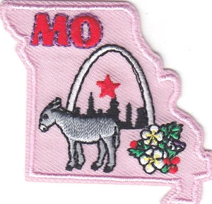 MISSOURI STATE SHAPE Iron On Patch States - Picture 1 of 1