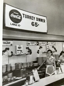 1950s Coca-Cola Turkey Dinner Restaurant Sign Waitresses Original Photo - Picture 1 of 3