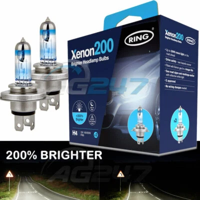 Ring Xenon200 H4 200% Brighter Car Van Headlight Headlamps Bulbs RX2072. Pair - Image 1 of 2
