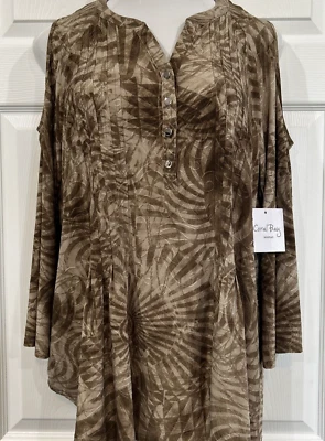 珊瑚湾针织弹力束腰上衣露肩宽松版型加大码 1X — 第 1/4 张图片