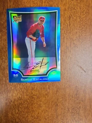 2009 Bowman Chrome Sergio Escalona #59 Blue Refractor/150 Philadelphia Phillies - Image 1 of 3
