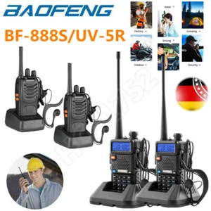 2X Baofeng 888S/UV-5R Funkgerät Walkie Talkie Sprechfunkgeräte Handfunkgerät DE - Zdjęcie 1 z 25