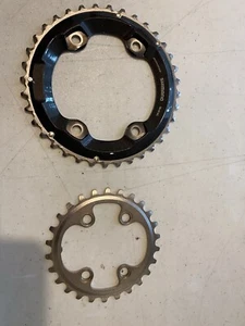 Shimano Chainrings Double  96mm BCD asymmetric 36 / 26 Teeth - Picture 1 of 6