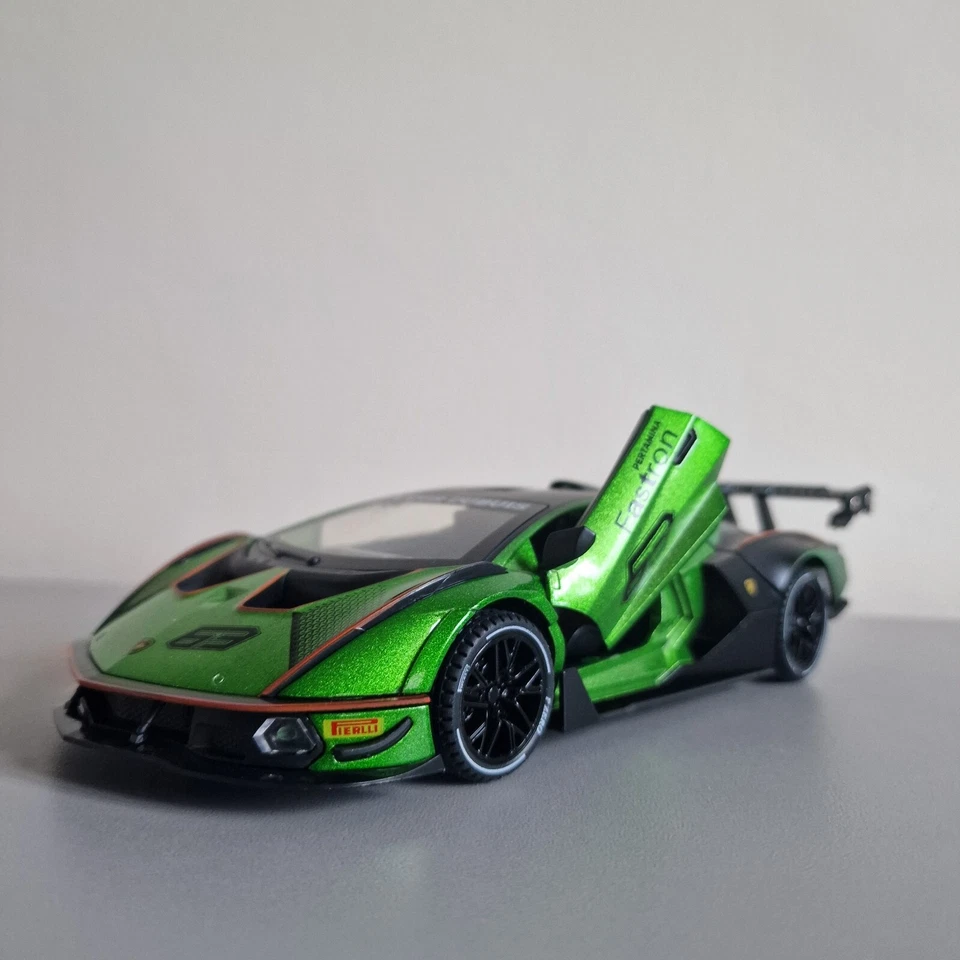 1:24 Lamborghini Essenza SCV12 Model Car Diecast Toy Cars Light Sound GREEN uk