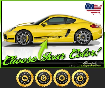 Door Rocker Stripes FITS- 2005-2012 2013 2014 and up 2018 Porsche Cayman Boxter - Image 1 of 2