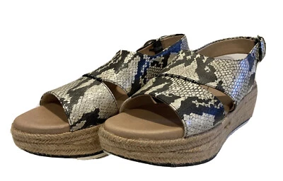 Sandálias femininas Dr Scholls alça plataforma espadrille cunha estampa de cobra 7M - Imagem 1 de 4