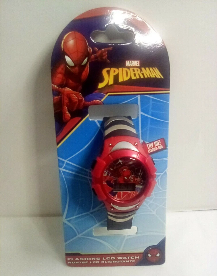 Marvel Spiderman Intermitente LCD Niños Niño Reloj Nuevo Foto 1 de 4
