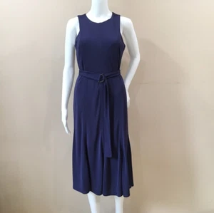 Banana Republic Sheath Dress Crew Neck Sleeveless With Belt Navy Size 4 NWT - Picture 1 of 7