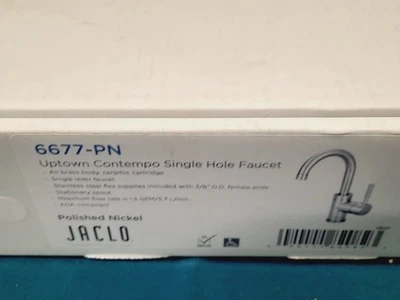 Jaclo Uptown 6677-PN Contempo Single Hole Faucet Polished Nickel *READ* - Image 1 of 4
