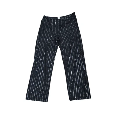 Pantalones Armani Collezioni Mujer 46 EE. UU. 10 Negro Lentejuelas Pierna Recta Noche Foto 1 de 4
