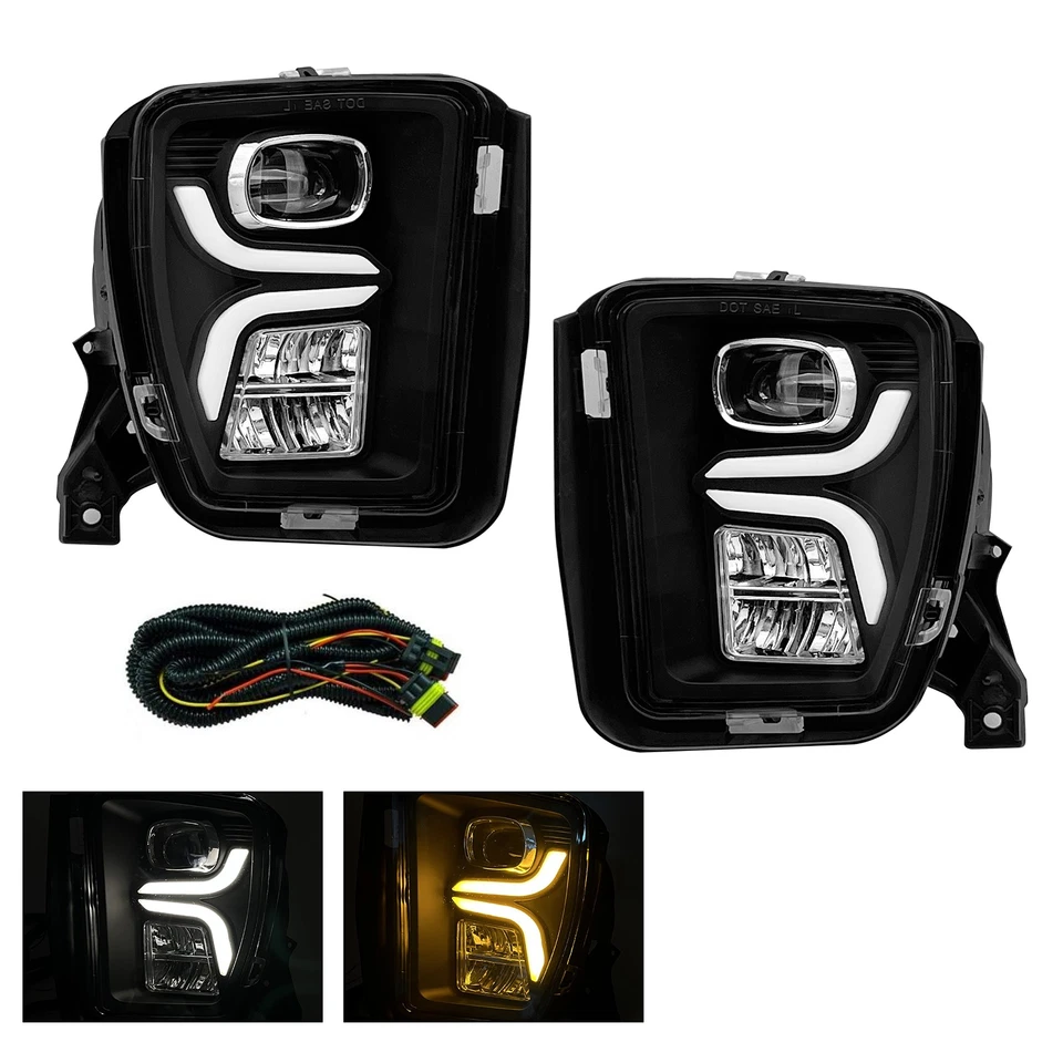 Luces antiniebla LED DRL luces de parachoques para Dodge Ram 1500 2013 2014 2015 2016 2017 2018 Foto 1 de 4