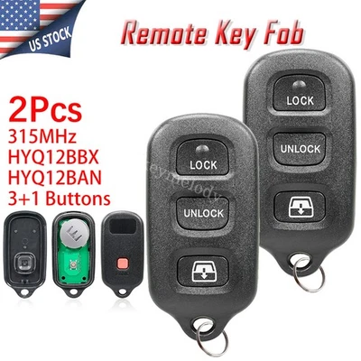 2 For 2001 2002 2003 2004 2005 2006 2007 2008 Toyota Sequoia Car Remote Key Fob - Image 1 of 4