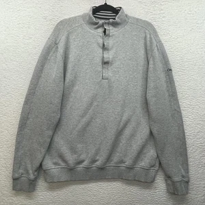 Suéter de plumón recto para hombre grande gris cuarto a presión cuello falso Oakhurst Golf - Imagen 1 de 10