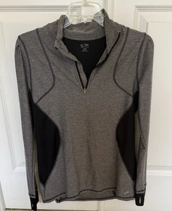 Champion Athletic Gray/Black 1/4 Zip Pullover Long Sleeve Mesh Athletic - Med - Picture 1 of 14