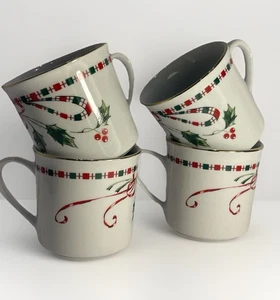 Gibson Everyday Oro Borde Navidad Dije Holly Berry Bow Café Tazas de Té 4 - Imagen 1 de 9