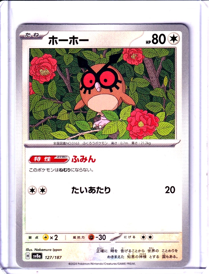 Pokemon TCG:Hoothoot Common SV8a: Terastal Fest ex 127/187 NM - Image 1 of 3