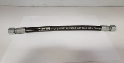 MANGUERA HIDRÁULICA PARKER 301SN-4 WP, 40,0 MPa, SIN ESQUIVAR, 13" LONGITUD TOTAL, NNB Foto 1 de 4