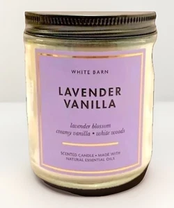 Vela de granero blanca cuerpo de baño funciona lavanda vainilla boho cabaña retro retirado - Imagen 1 de 6