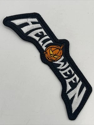 "Parche con logotipo de calabaza banda de Helloween: bordado de calidad, coser, 1 1/2"" X 4 3/4""" Foto 1 de 3