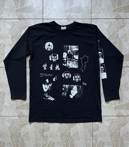 Scrt Graphic Longsleeve Tee Black Art Print Collage Asian Script M ERD Style - Picture 1 of 10