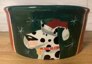 Cuenco de comida para perros de Navidad o cuenco de agua - Perro en sombrero de Santa artículos para el hogar - Sally Noll - Imagen 1 de 7