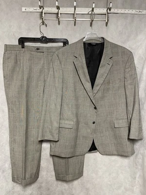 Jos A Bank Suit Men 50R Gray Glen Plaid Wool Academia Career 44x28.5 Pants Luxe - Image 1 of 4