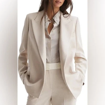 NWT Reiss Maya Open Front Blazer in Beige Size US4 - Image 1 of 4