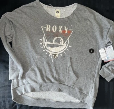 Moletom Roxy (Love Always) Feminino, Cinza, Tamanho G, Com Etiquetas Beach Wear - Imagem 1 de 4