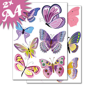 Wandkings Wandsticker "Bunte Schmetterlinge" 2x A4 Set Aufkleber Sticker Deko