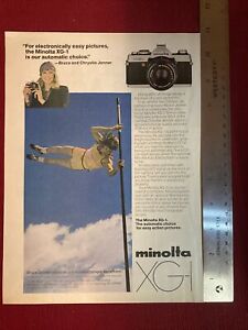 Chrystie & Bruce Jenner pour appareil photo Minolta XG-1 1979 publicité imprimée - Idéal pour encadrer !