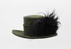 Delightful Womens Hat Olive Green Felt by Suzanna Couture Millinery Embellished