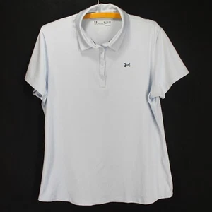 Under Armour Polo Shirt Boys Size XL Blue Short Sleeve Fitted Heat Gear - Picture 1 of 4