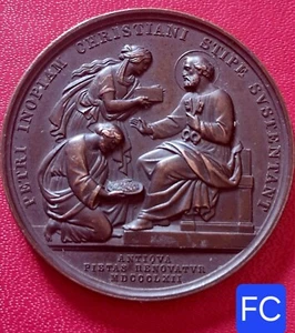 Italie Vatican - Belle Méd. 44 mm Pie IX - l'Obole Saint Pierre Par Voigt 1862 - Picture 1 of 3