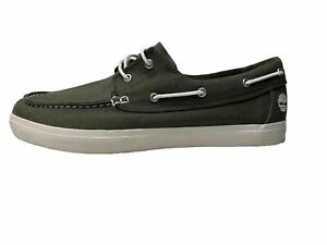 Timberland Men's Canvas Boat Casual Shoes Size 10 Forest Green