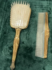 Vintage Vanity Comb Set Gold Tone - Picture 1 of 7