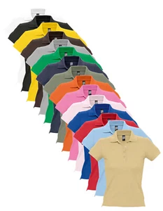 Camisa deportiva informal polo de algodón de calce ajustado para damas y mujer - ¡18 colores! - Imagen 1 de 19