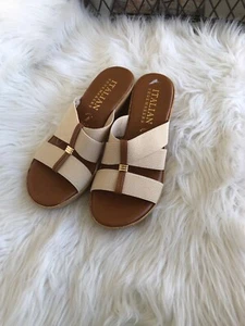 Italian Shoemakers Casual  Wedge Sandal Beige Size 8 Store Display - Picture 1 of 2