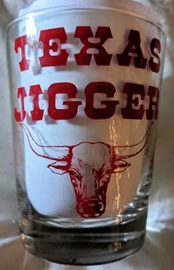 Vintage Texas Jigger Whiskey Glass Red 12 oz Measuring Novelty Shots - Picture 1 of 3