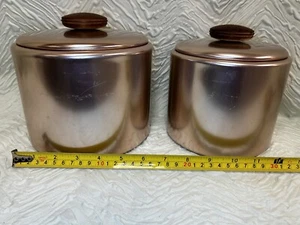Mirro rosa Aluminium Kanister Vintage 2er Set alias Rose Kupfer Holzgriffe - Bild 1 von 10
