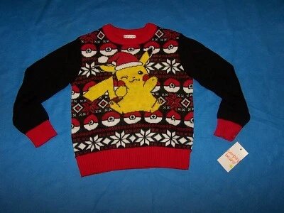Size (6) Boys Holiday Christmas Sweater  Pokémon Pikachu - Image 1 of 4